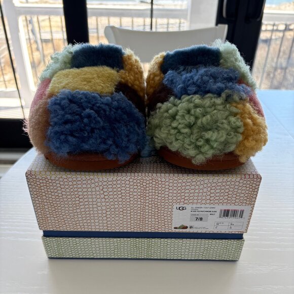 NWT UGG X The Elder Statesman Patchwork Slide Slipper Size 7/8 RARE! AUTHENTIC! - Picture 2 of 12